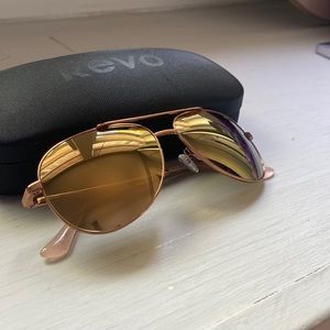 Revo Relay Petite sunglasses. Rose gold/ champagne.